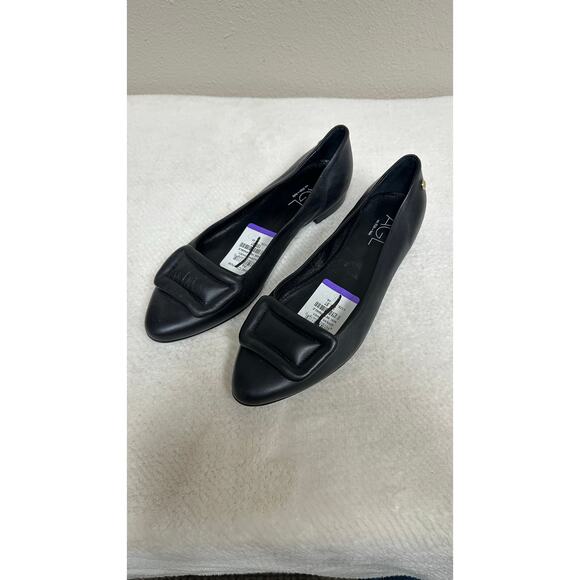 AGL Black Leather Pointed Toe Ballet Flats - Picture 4 of 8